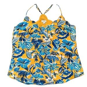 J. Crew Floral Cami Scallop Neck Top Size 12